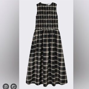 Wray Plaid Flor Dress in Night Plaid Black Brown Sleeveless Size Small